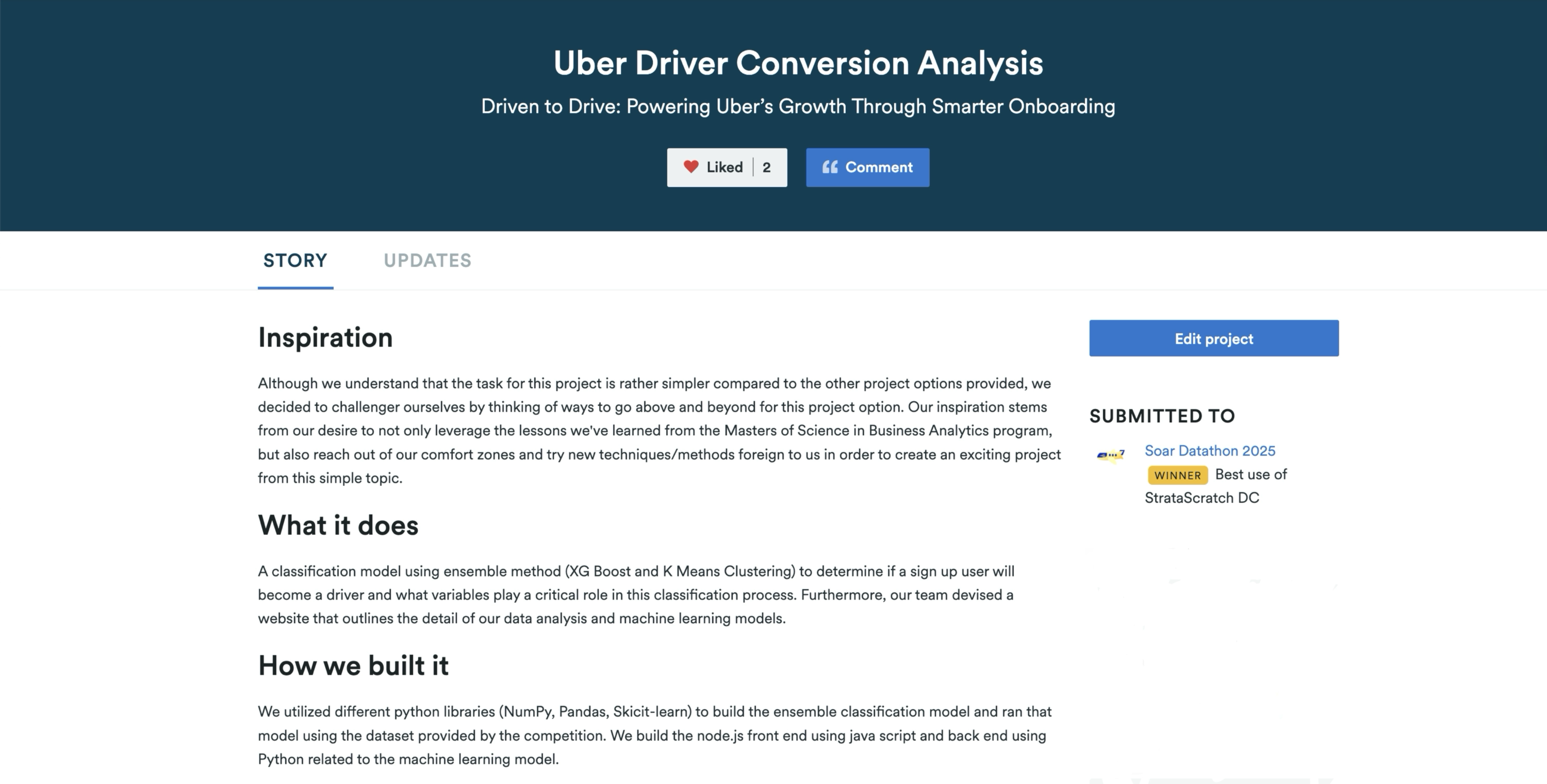 Uber Dashboard